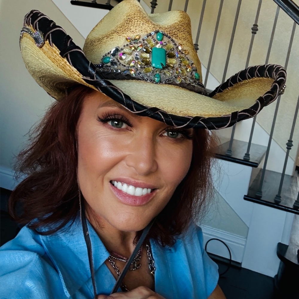 Embellished Tan Cowboy Hat 6 5/8
